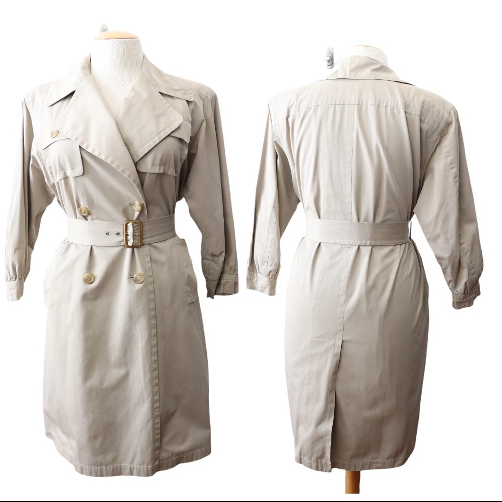 Vintage 70's Ysl Rive Gauche Khaki Double Breaste… - image 2